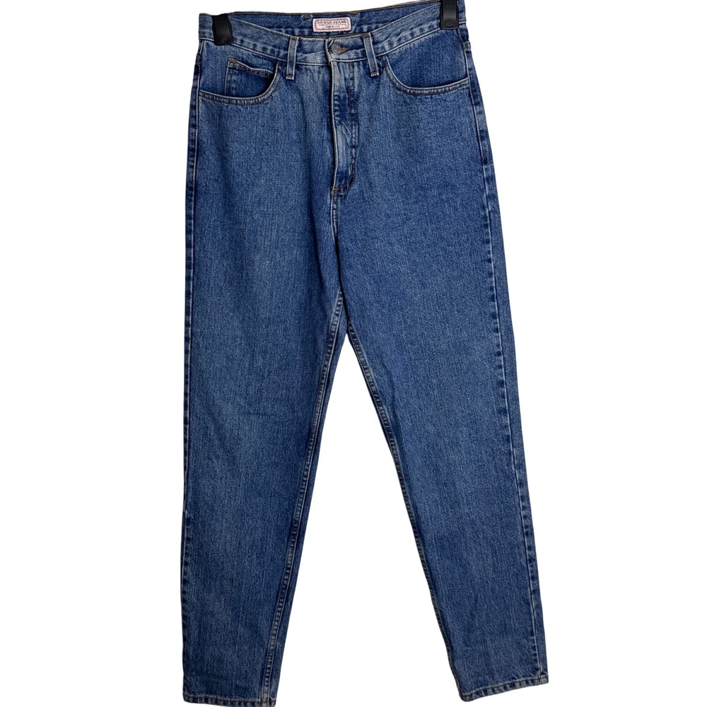 Vintage Guess Jeans 1050-LG High Waisted Tapered Leg Denim Made in USA Med Wash
